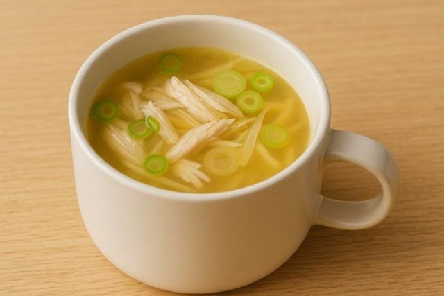 鶏ささみと長ねぎ生姜のとろとろスープ