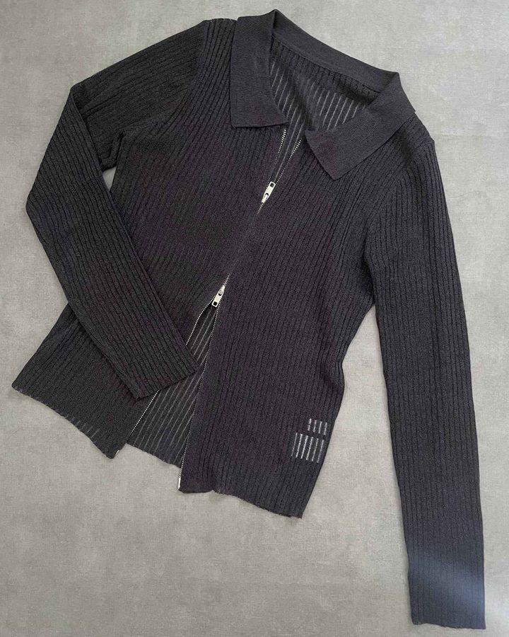 画像1: トレンドの襟付きカーディガン