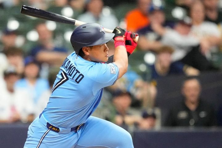 ブルージェイズ・岡本和真（C）ロイター