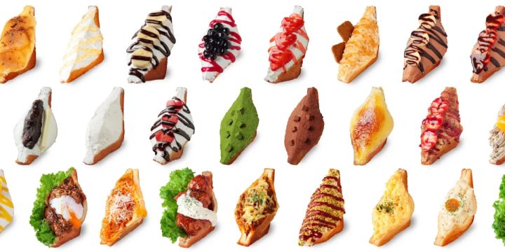 様々なトーストが並んだ写真