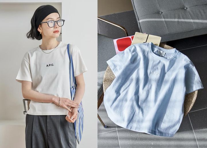 画像: A.P.C.× FREAK’S STORE 別注 T-SHIRT BOXY（ナチュラル、ブルー）各¥17,600 出典：フリークス ストア