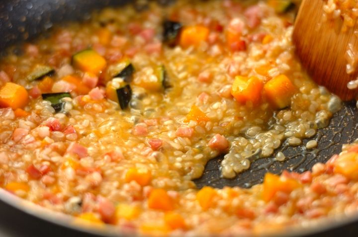 アサリとベーコンのリゾットの作り方3