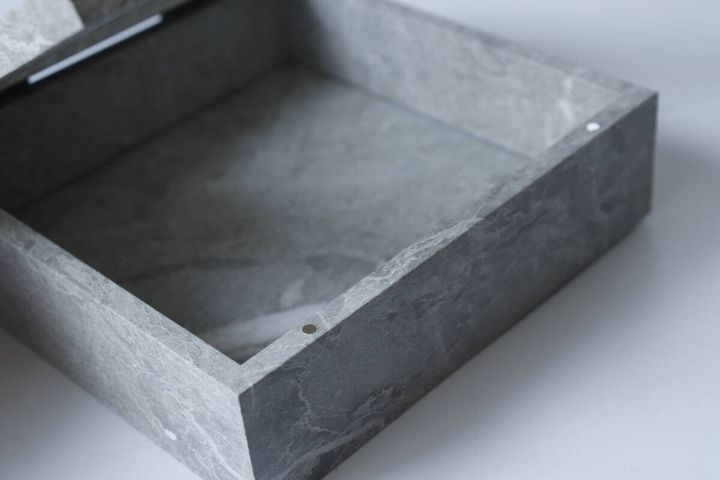 ダイソー ストーン調コレクションBOX（ライトカラー、正方形） マグネット