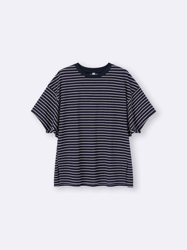 GUのドルマンスリーブボーダーT