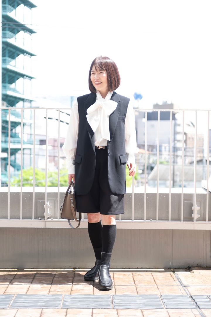 ジレ･･･ZARA ブラウス・バミューダパンツ･･･mon cabinet ブーツ･･･Monet バック・リング･･･CELINE