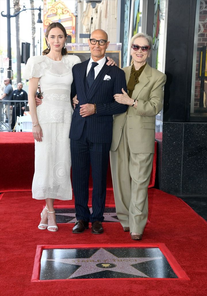 ハリウッドの殿堂入りを果たしたエミリー・ブラント＆スタンリー・トゥッチ、お祝いに駆けつけたメリル・ストリープ （C）2026 20th Century Studios. All Rights Reserved. （C）Getty Images width=