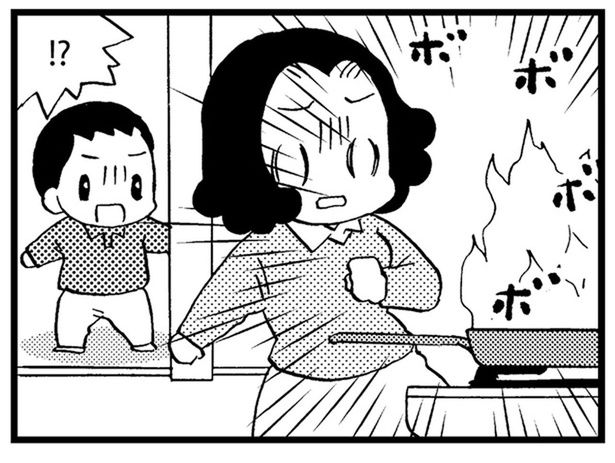 認知症が進む母の変化。経理の仕事を辞めさせられ、家ではボヤ騒ぎも！ （C）美齊津康弘、吉田美紀子／KADOKAWA