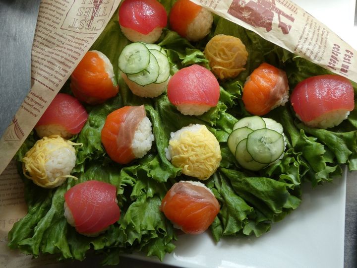 食べられる花束！「ブーケてまり寿司」
