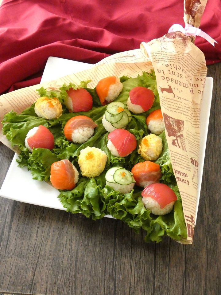 食べられる花束！「ブーケてまり寿司」
