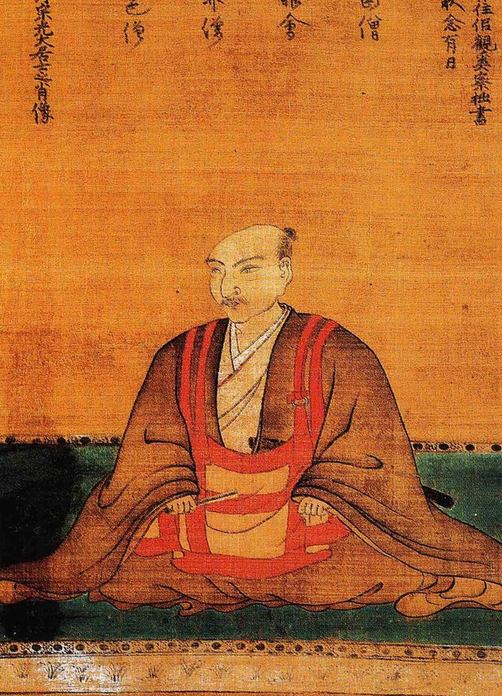 朝倉義景像（模写、一部）、湖北町所蔵（原資料：心月寺所蔵）