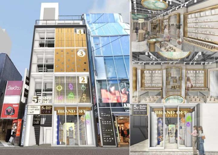 共同出店を行う「1～4F：BRAND OFF SHIBUYA」と「5F：Rodeo Drive SHIBUYA」