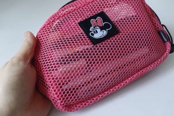 ダイソー メッシュポーチ（ミニーマウス） 使用例 目隠し