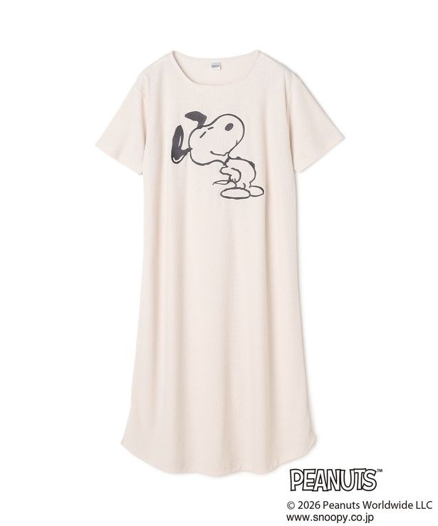 「パイルリブルームウェアワンピース(アイボリー)」(4950円)