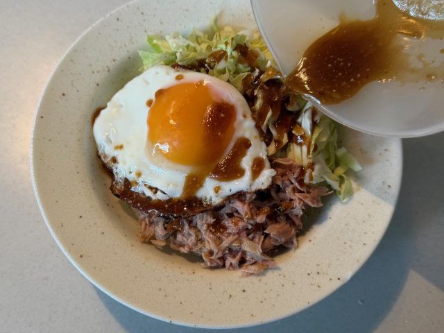 タレをかける
