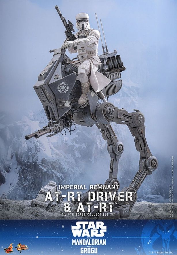 座らせることができる遊び心のあるアイテム(「【ムービー・マスターピース】 『スター・ウォーズ／マンダロリアン・アンド・グローグー』1/6スケールフィギュア インペリアル・レムナント AT-RTドライバー＆AT-RT」) [c] & TM Lucasfilm Ltd.