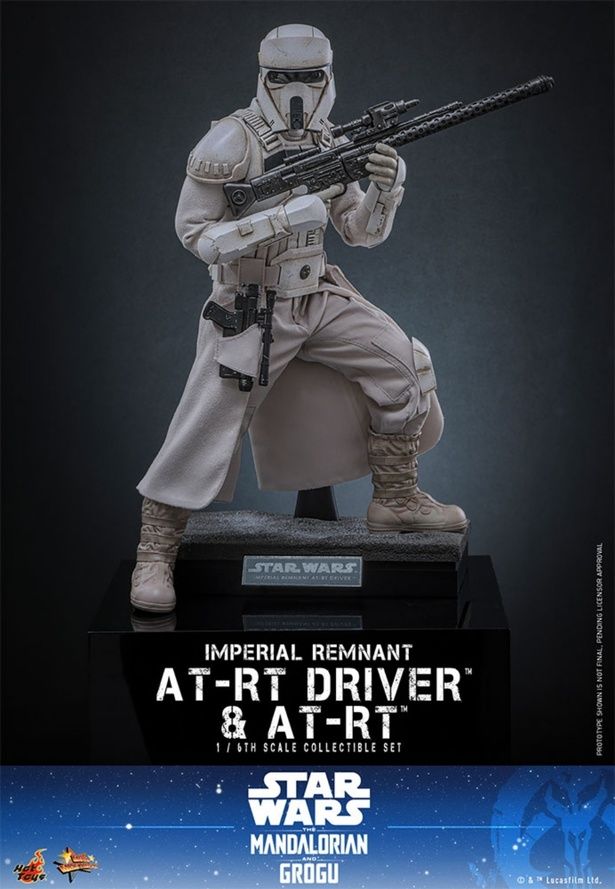 白を基調としたデザインがかっこいい(「【ムービー・マスターピース】 『スター・ウォーズ／マンダロリアン・アンド・グローグー』1/6スケールフィギュア インペリアル・レムナント AT-RTドライバー＆AT-RT」) [c] & TM Lucasfilm Ltd.