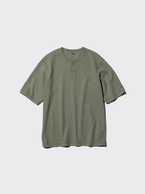 かーきのドライワッフルヘンリーネックT