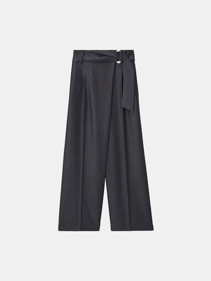 PLSTのシャンブレーラップパンツ