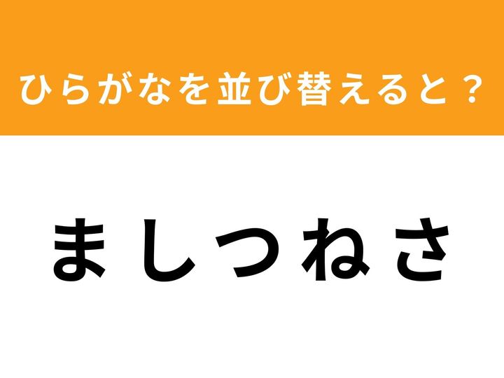 バラバラに並んだ5つのひらがな「ま・し・つ・ね・さ」を並び替えて、ある単語を完成させてください！ 1分以内にひらめいたらスッキリすること間違いなし。あなたは制限時間内に答えにたどり着けるでしょうか？
