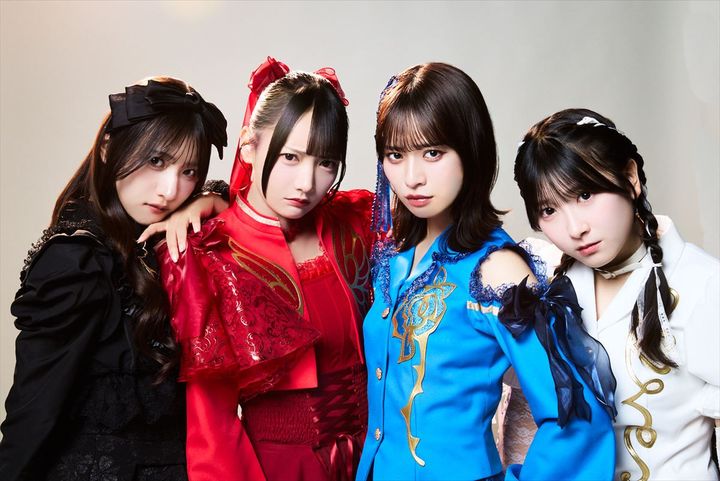 ドラマ『ヤンキー激戦区の四天王がアイドルグループに転生したら？』恋爆四姫／きゅん爆FOUR PRINCESS（蟹沢萌子、鈴木瞳美、冨田菜々風、櫻井もも） （C）日本テレビ width=