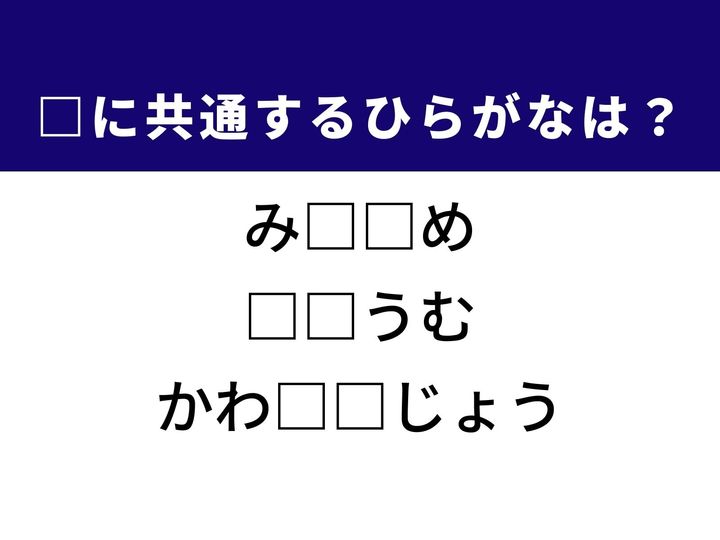 3つの言葉の空欄を埋めて正しい日本語を完成させるクイズです。周囲への警告、科学の分野で登場するカタカナ、通貨が取引される場所をヒントに、共通のひらがな2文字を導き出しましょう。