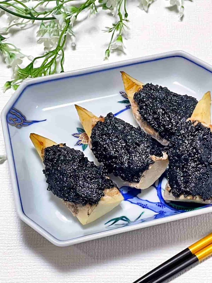 たけのこのごまみそ肉巻き