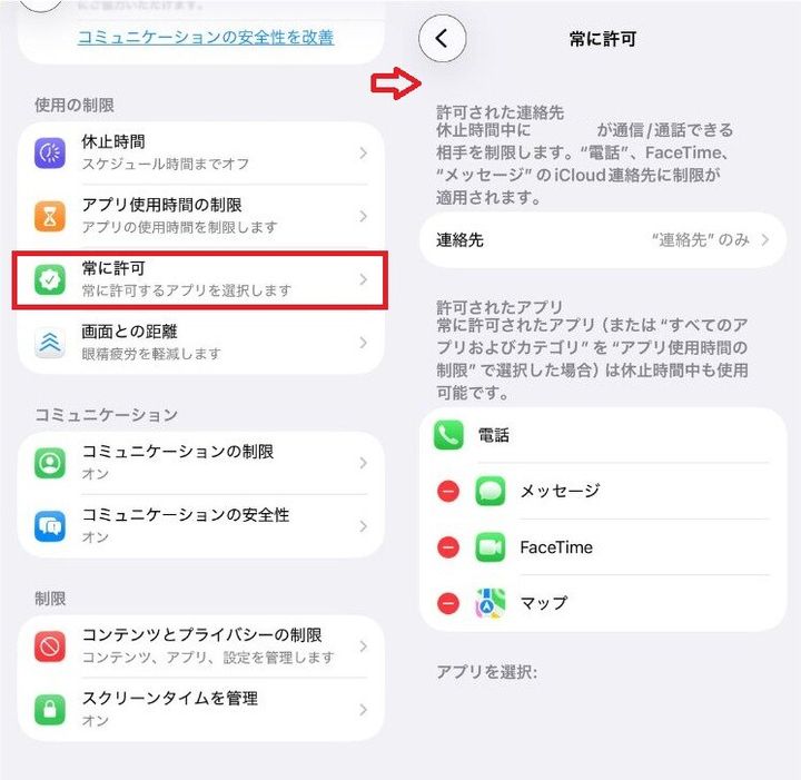 常に許可されたアプリが原因のケース