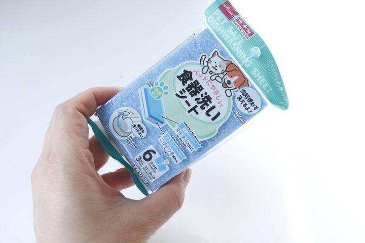 ダイソーのペットにやさしい食器洗いシート（3枚）のパッケージ