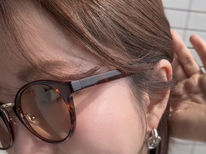ユニクロ サングラス/ボストンコンビ 着用サイドビュー テンプルのフィット感