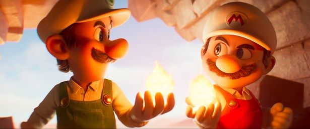 ファイアフラワーを使いこなすマリオとルイージ [c] 2025 Nintendo and Universal Studios. All Rights Reserved.