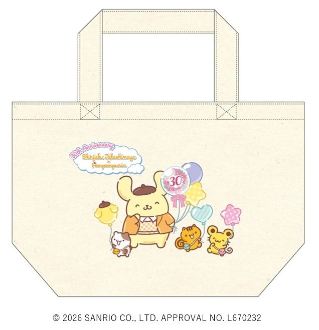 ミニトートバッグ 新宿高島屋限定 ポムポムプリン