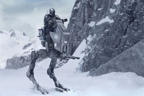 2脚歩行型ウォーカー、AT-RTに乗ったディン・ジャリン [c]2026 Lucasfilm Ltd. & TM. All Rights Reserved.