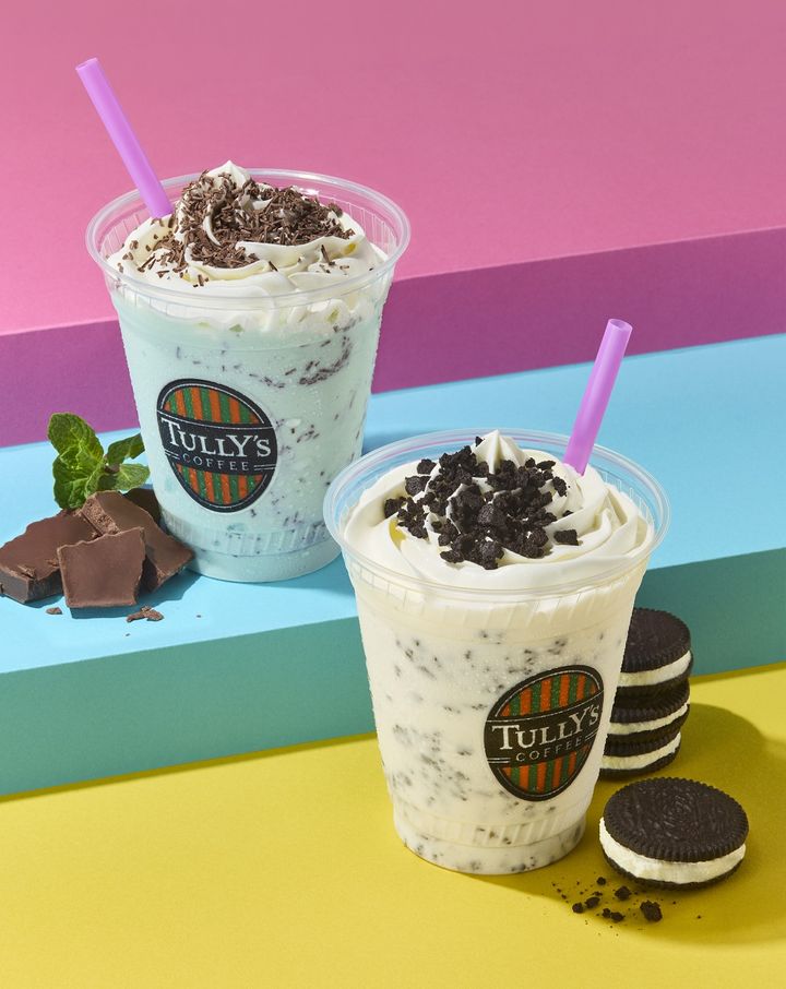 タリーズコーヒー「チョコミントシェイク／クッキー＆クリームシェイク」