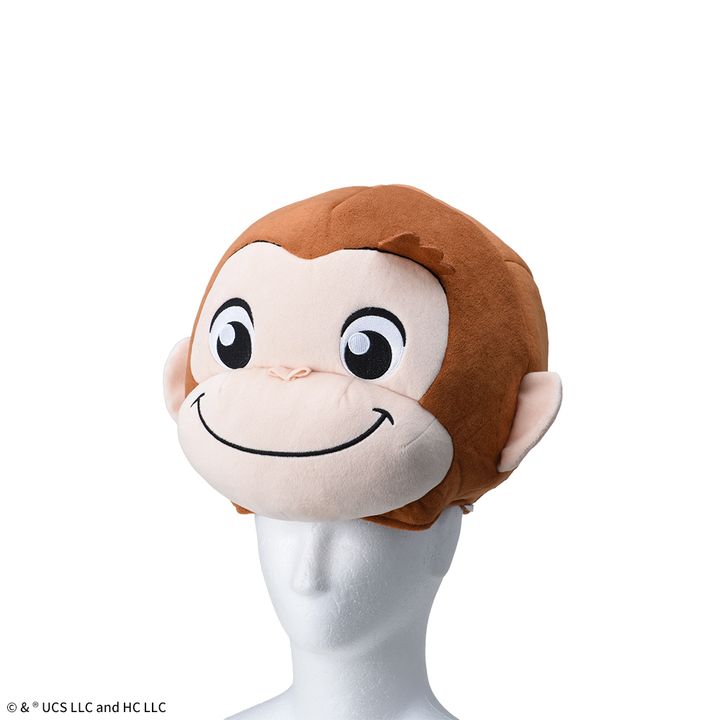 おさるのジョージ プラチナムザッカぬいぐるみ帽子 着用イメージ