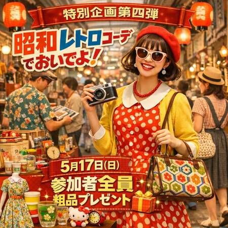 【香川県高松市】昭和・平成がよみがえる、レトロ雑貨の祭典「第四回 四国レトロ商店街蚤の市」開催
