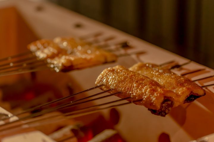 「GORA KADAN FUJI」のカウンター割烹で提供される焼き物。