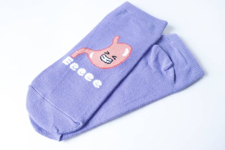 セリアの婦人ショート丈 フロント 臓器ちゃんのパープルの胃