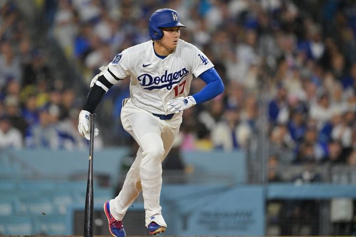 勝ち越し適時打を放ったドジャース・大谷翔平（C）ロイター