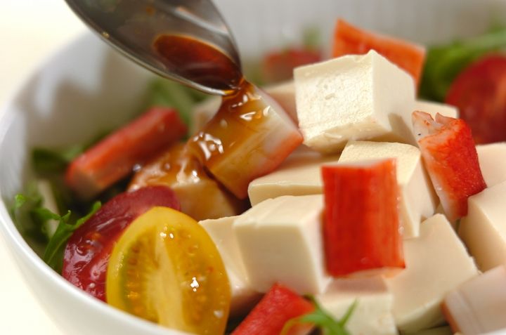 水菜と豆腐のユズコショウサラダの作り方1