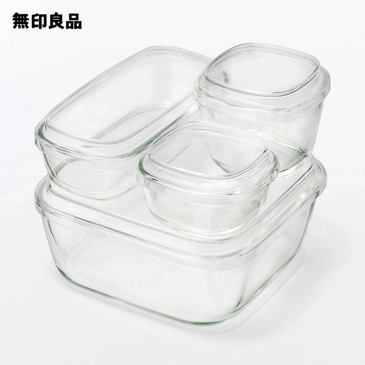 無印良品 蓋をしたままレンジで使える 耐熱ガラス容器