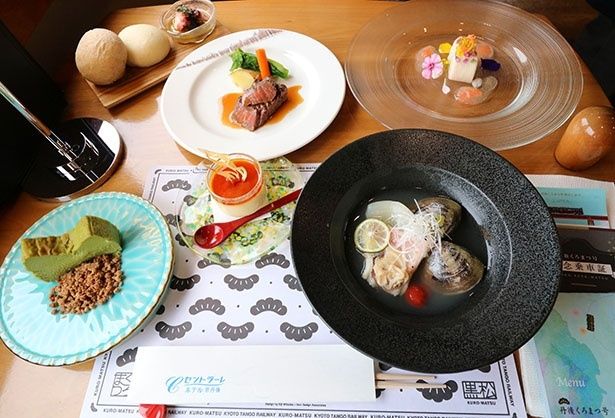 「トラベルランチコース」の料理。ひと皿ずつ提供される