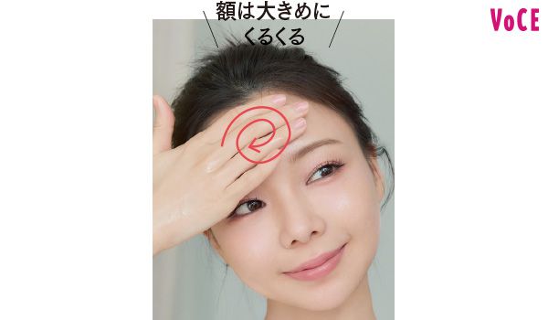額は大きめにくるくる