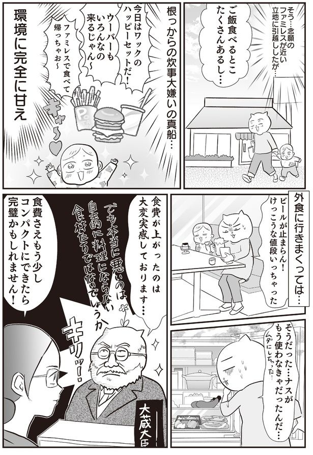 外食に行きまくっては… (C)真船 佳奈／KADOKAWA
