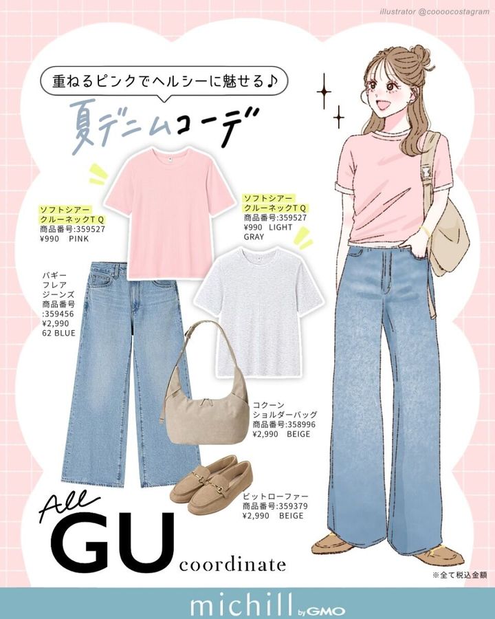 2026上下GU夏デニムコーデ