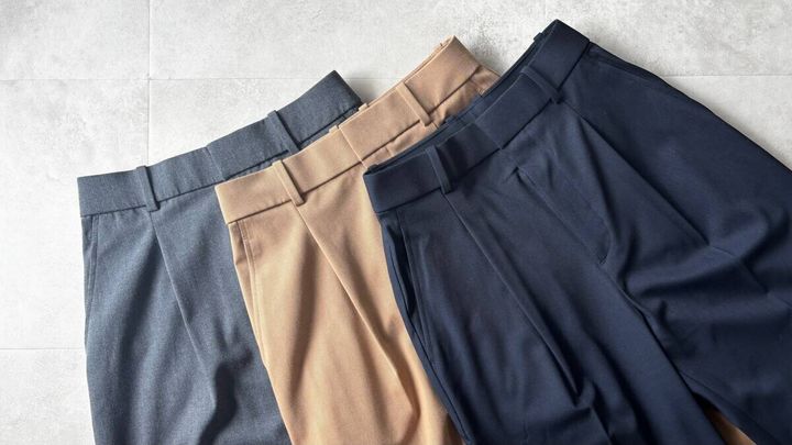 ユニクロ タックワイドパンツ 3色置き撮り