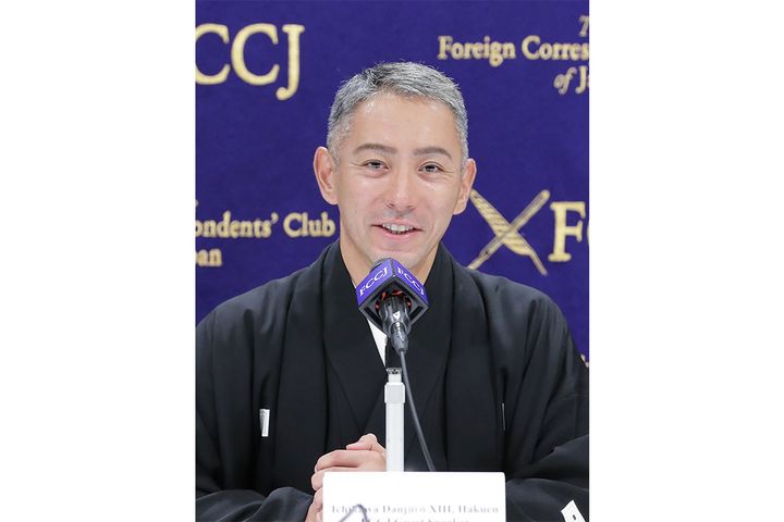 市川團十郎さん(2022年11月04日撮影、時事通信)