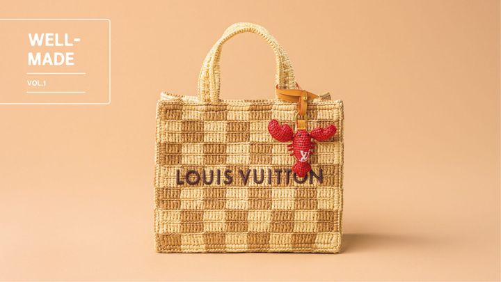 〈LOUIS VUITTON〉のラフィア・ショッパー・トート