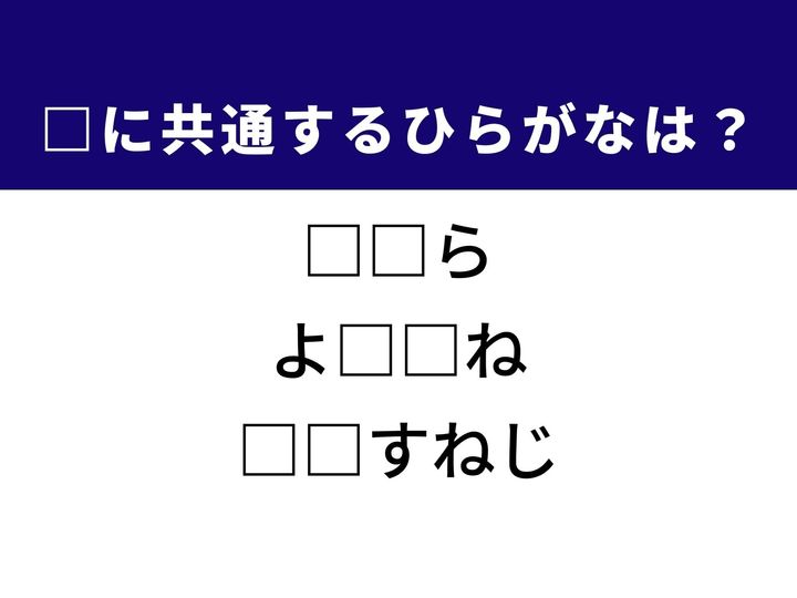 3つの言葉の空欄を埋めて正しい言葉を完成させるクイズです。北欧で愛される甘いパン、住宅の代表的な構造、作業効率を上げる便利な部品をヒントに、共通のひらがな2文字を導き出しましょう。