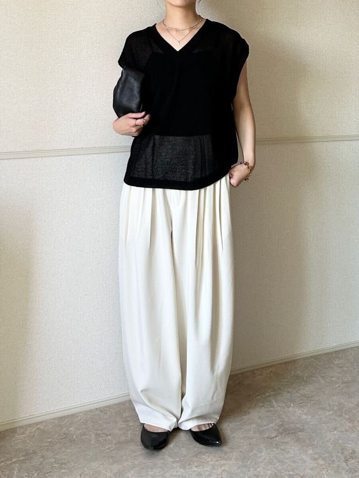 GU ループヤーンVネックT Style①NGコーデ全身