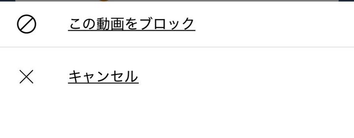 「この動画をブロック」を選ぶ